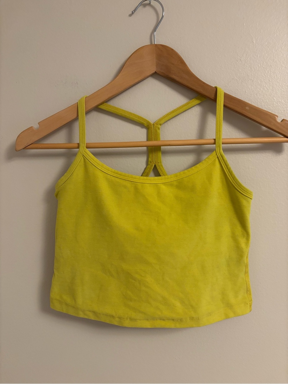 Beyond Yoga Neon Yellow Racerback Cropped Tank